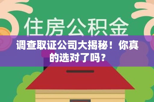 晋江调查取证公司大揭秘！你真的选对了吗？