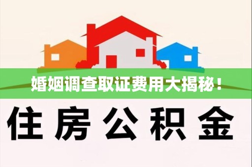 晋江婚姻调查取证费用大揭秘！