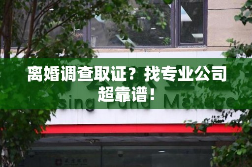 晋江离婚调查取证？找专业公司超靠谱！