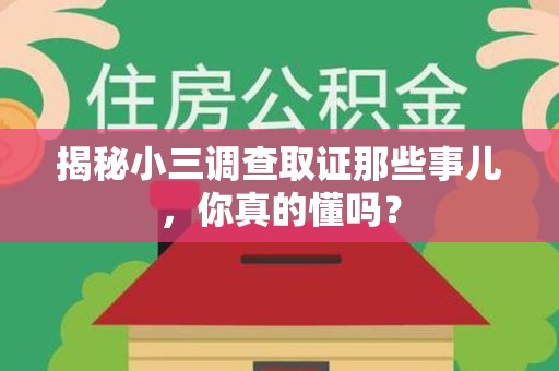 晋江揭秘小三调查取证那些事儿，你真的懂吗？