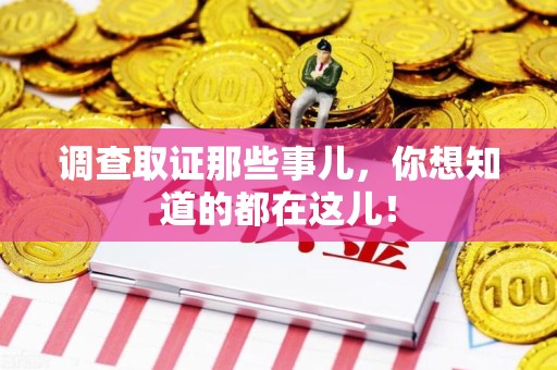 晋江调查取证那些事儿，你想知道的都在这儿！