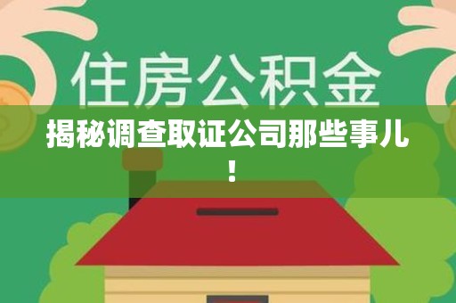 晋江揭秘调查取证公司那些事儿！
