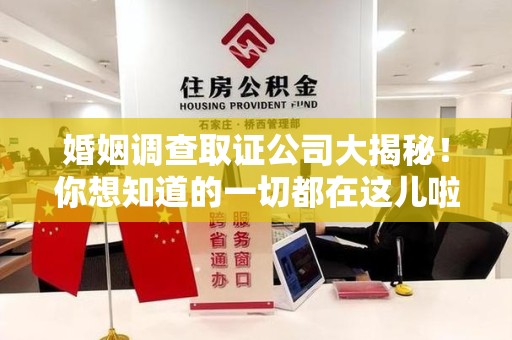 晋江婚姻调查取证公司大揭秘！你想知道的一切都在这儿啦😉