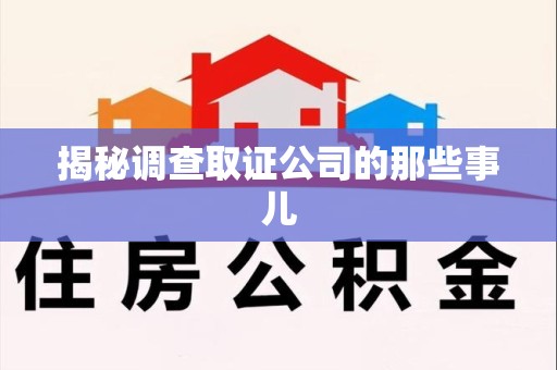 晋江揭秘调查取证公司的那些事儿